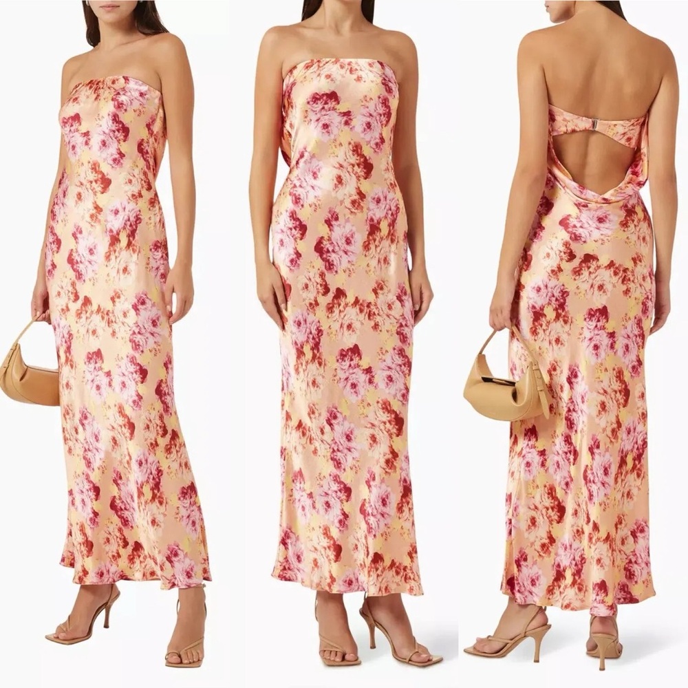 BEC & BRIDGE- MOON DANCE STRAPLESS DRESS BELLE FLORAL SIZE 8 Summer Floral